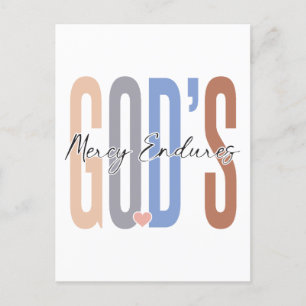 God's mercy endures, believe in God, trust Jesus,  Postcard