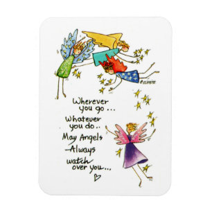God's Messengers Watching Over you saying colored  Magnet