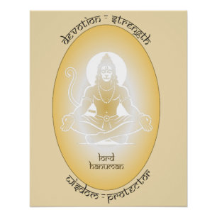 Gods of India Art Series - Lord Hanuman Poster