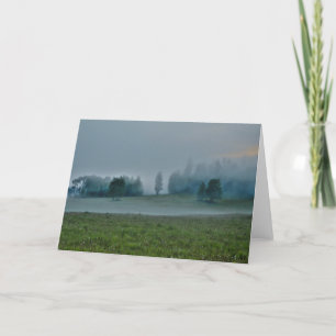 God's Pasture, Misty Forest and Field Nature Scene Card