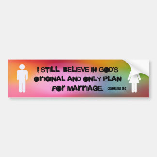God's Plan for Marriage Bumper Sticker
