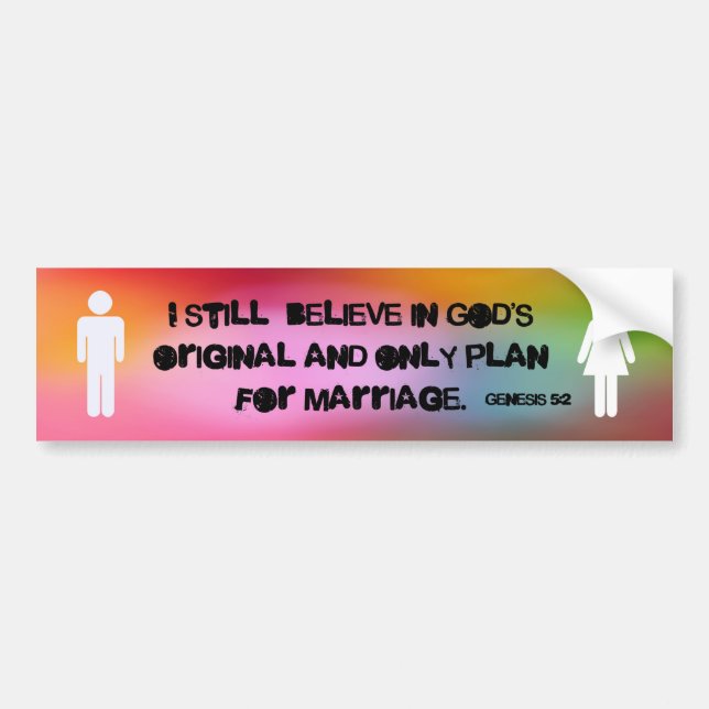 God's Plan for Marriage Bumper Sticker (Front)
