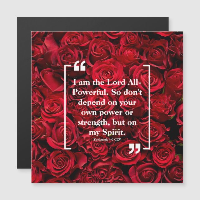God's Power: Holy Spirit Red Roses Magnet Card (Front/Back)