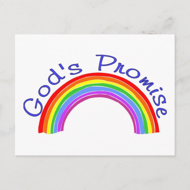 God's promise with rainbow Christian Postcard (Front)
