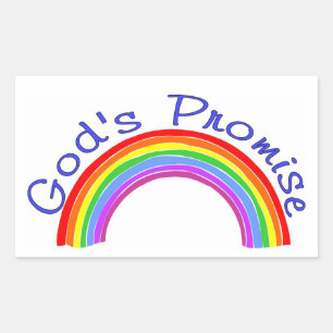 God's promise with rainbow Christian Rectangular Sticker
