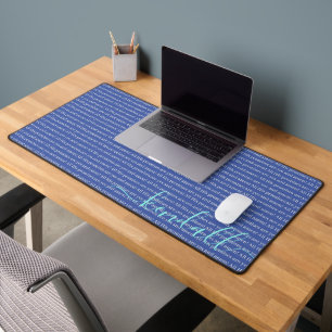 God's Promises are yes and amen Blue Personalised Desk Mat