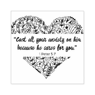 God's Promises for your every Need: He Cares  Rubber Stamp