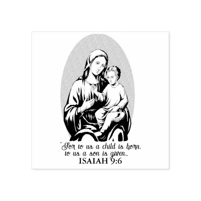 God's Promises Mary and Jesus - Isaiah 9:6 Rubber Stamp (Imprint)