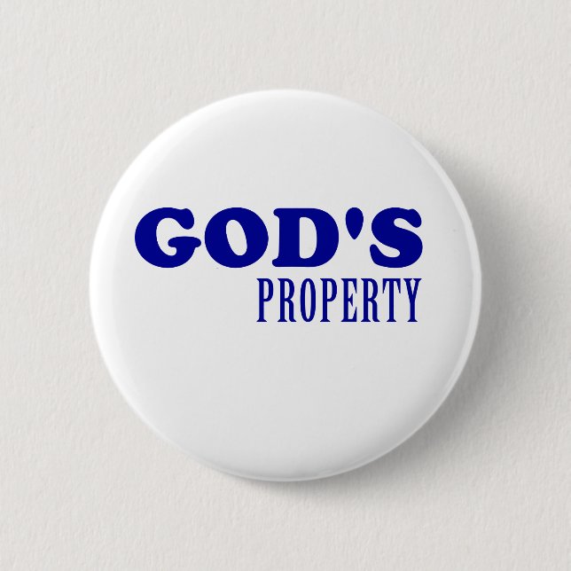 God's Property 6 Cm Round Badge (Front)
