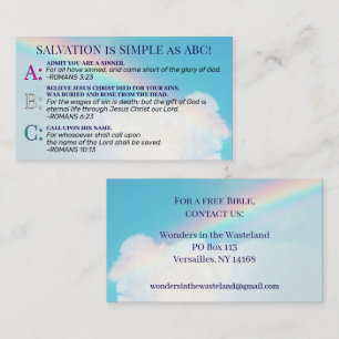 God's Rainbow Christian Gospel ABC Salvation KJV  Business Card