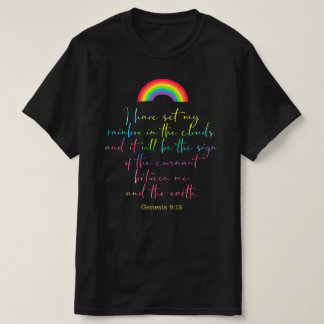God's Rainbow Genesis 9 Christian Bible Verse T-Shirt