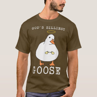 God's Silliest Goose Funny Shy Goose Meme Bird Tal T-Shirt