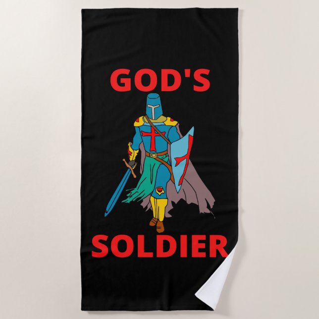 God's Soldier In Arms Beach Towel (Front)