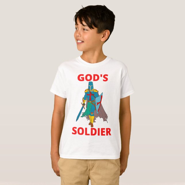God's Soldier In Arms Boy's T-Shirt (Front Full)