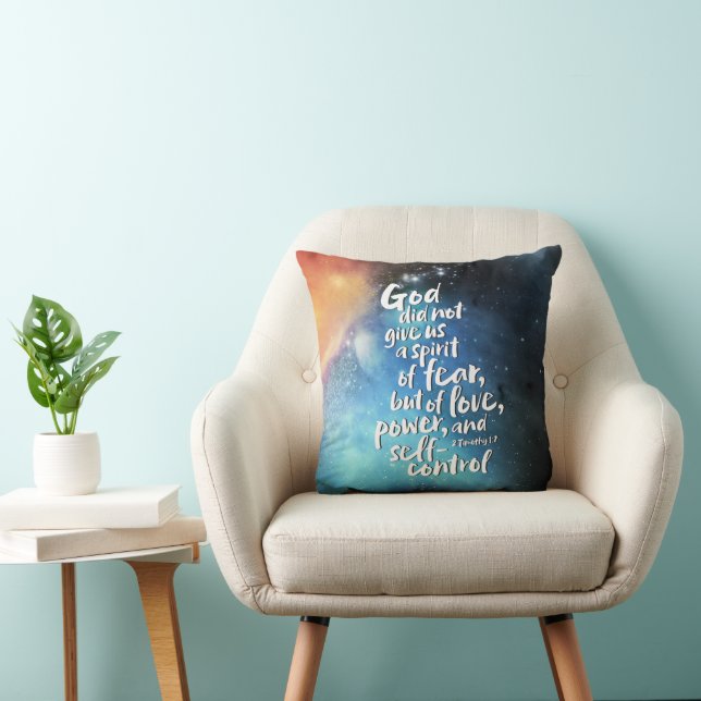 GOD's Spirit of Love - NO FEAR - POWER Bible Verse Cushion (Chair)