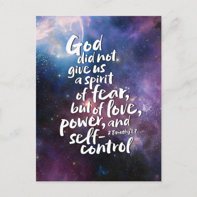GOD's Spirit of Love - NO FEAR - POWER Bible Verse Holiday Postcard (Front)