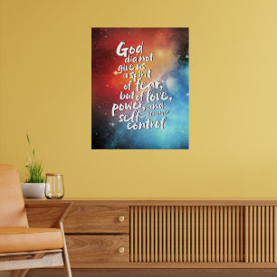 GOD's Spirit of Love - NO FEAR - POWER Bible Verse Poster