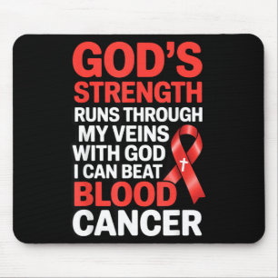 God's strength ribbon warrior lymphoma blood mouse mat