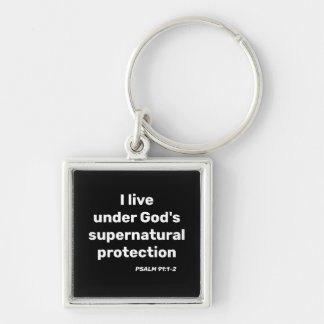 God's supernatural protection Psalm 91: 1-2 bible Key Ring