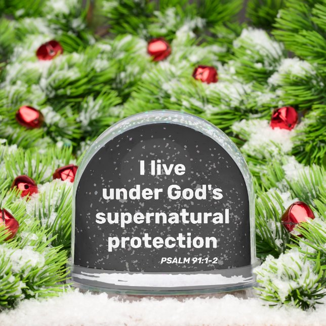 God's supernatural protection Psalm 91: 1-2 bible Snowglobe (Christmas)