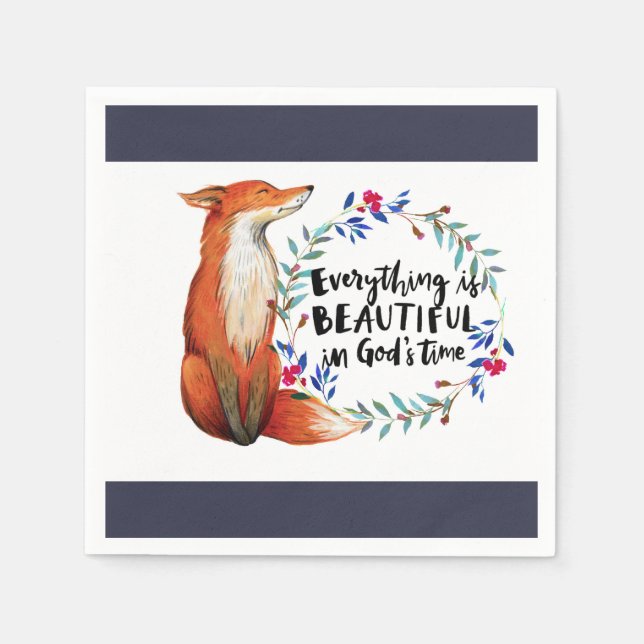 gods time foxes napkin (Front)