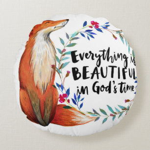 gods time foxes round cushion