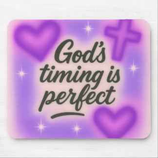 God's timing trust purple y2k christian faith mouse mat