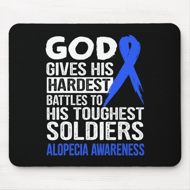 God's touchest soldiers ALOPECIA AWARENESS t  Mouse Mat (Front)