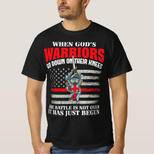Gods Warrior Christian American Soldier US Flag Bi T-Shirt
