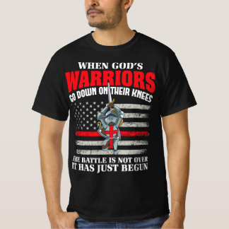 Gods Warrior Christian American Soldier US Flag Bi T-Shirt