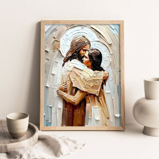 God's Whisper, Christian Art, Digital Jesus Portra Poster