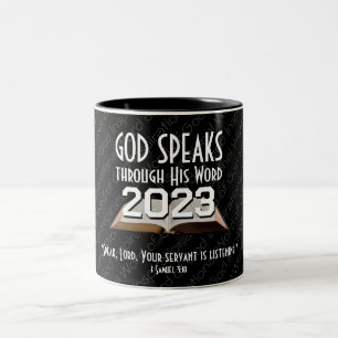 God's Word Bible Black 2026 ANY YEAR Christian Two-Tone Coffee Mug