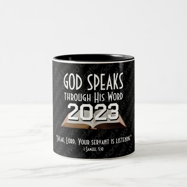 God's Word Bible Black 2026 ANY YEAR Christian Two-Tone Coffee Mug (Center)