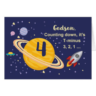 Godson 4th Birthday Planets in Outer Space