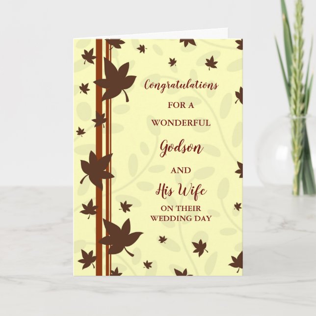 Godson and His Wife Wedding Day Congratulations Card (Front)
