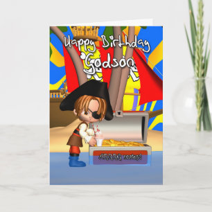 Godson Birthday Card Pirate Treasure