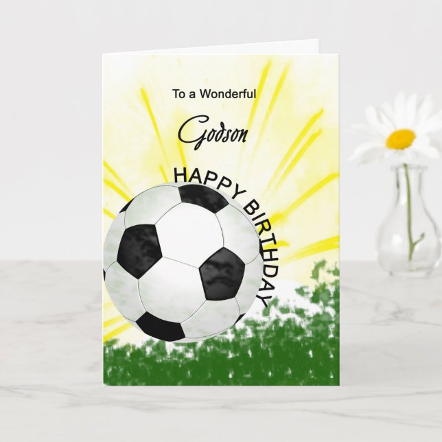 Godson Birthday Soccer Card (Small Plant)
