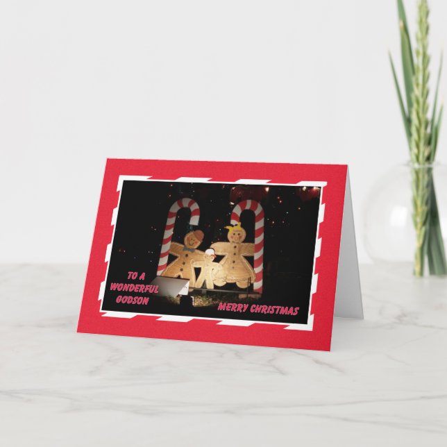 Godson Christmas Card -- Gingerbread (Front)