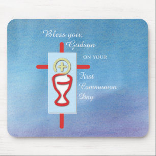 Godson, First Holy Communion, Blue Mouse Mat