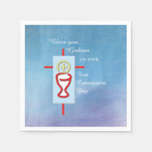 Godson, First Holy Communion, Blue Napkin