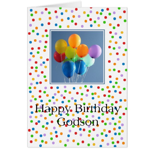 Godson, Happy birthday coloured balloons (Front)