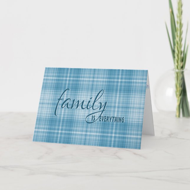 Godson on aqua plaid birthday card (Front)
