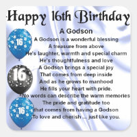Godson poem - 16th Birthday Design