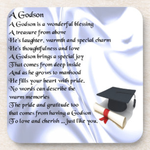 Godson poem - Graduation design Coaster