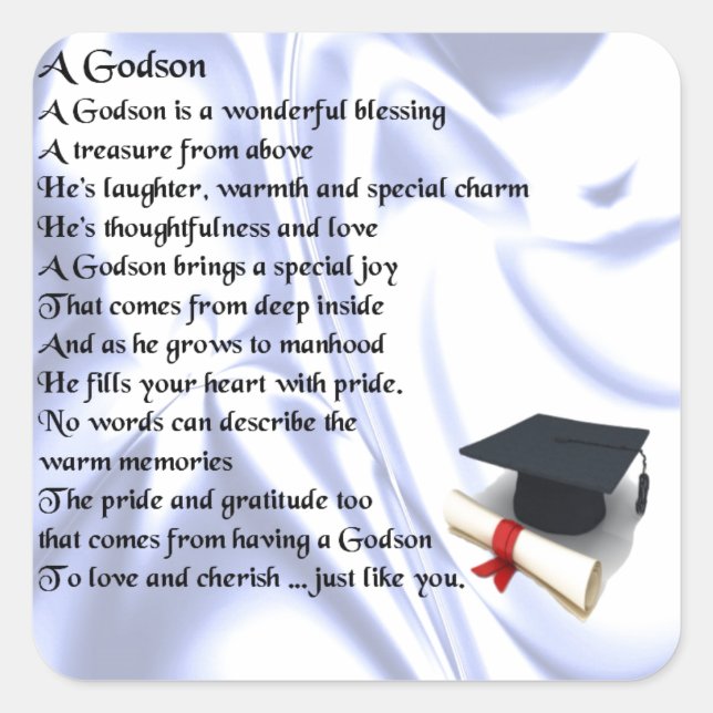 Godson poem - Graduation design Square Sticker (Front)