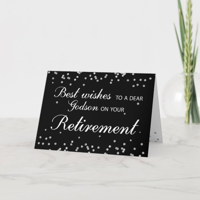 Godson, Retirement Congratulations Black w/ Silver Card (Front)