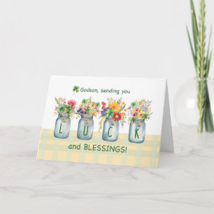 Godson St Patrick's Day Luck Blessings Wildflowers Card