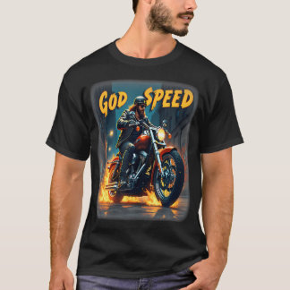 Godspeed Jesus Biker Christian Motorcycle Faith Te T-Shirt