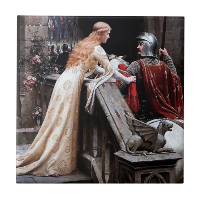 “Godspeed” Mediaeval Painting by Edmund Blair Leig Tile (Front)