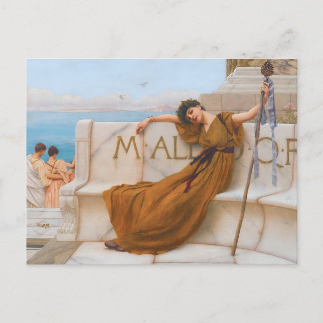 Godward Priestess of Bacchus Painting Postcard (Front)